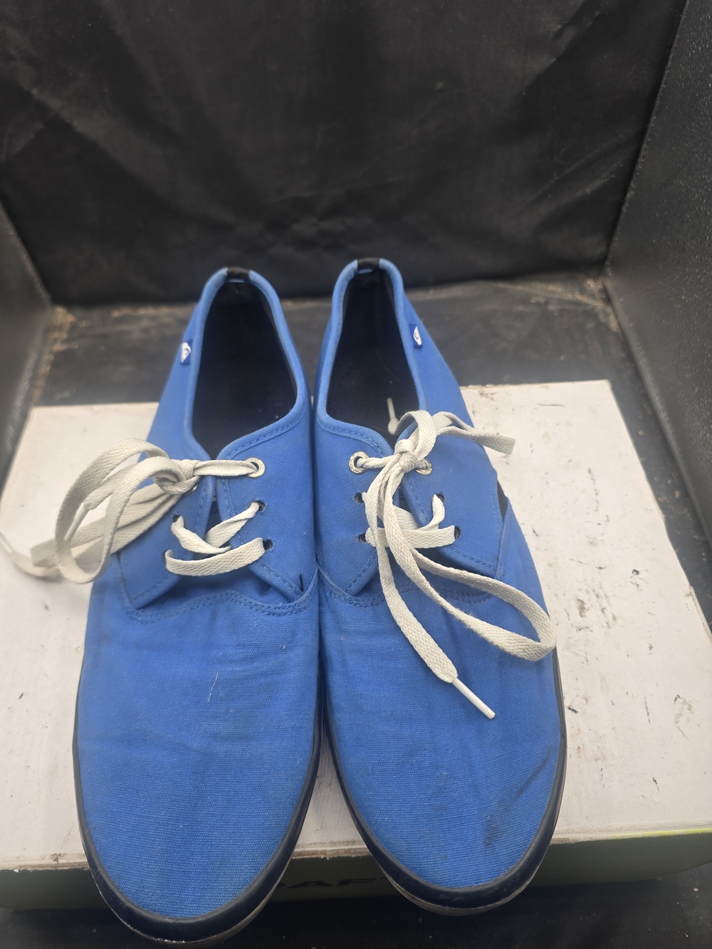 Quiksilver Men's Low-Top Canvas Sneakers in Blue with White Laces